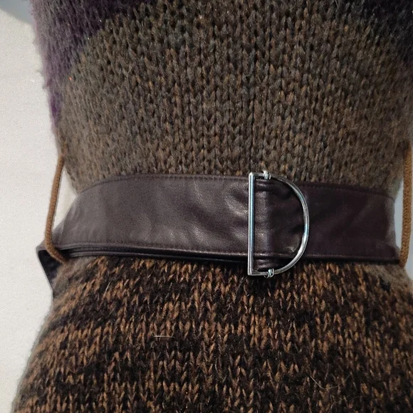 Derek Heart Brown and Purple Cowl Neck Sweater *Belt Not Included* - Picture 11 of 13
